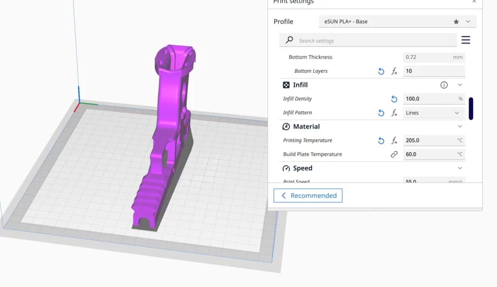 set infill density