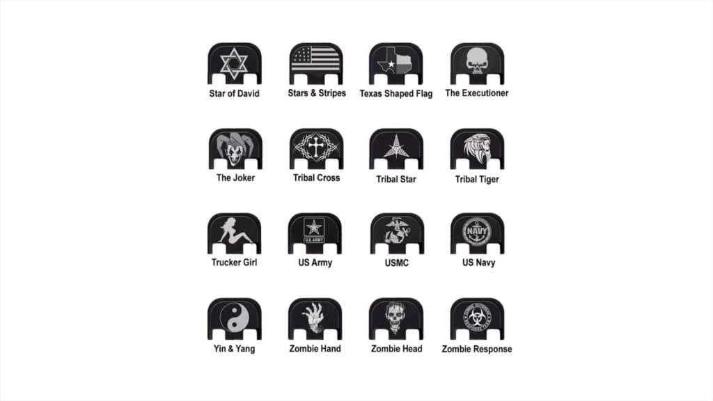 customized glock back cover plates