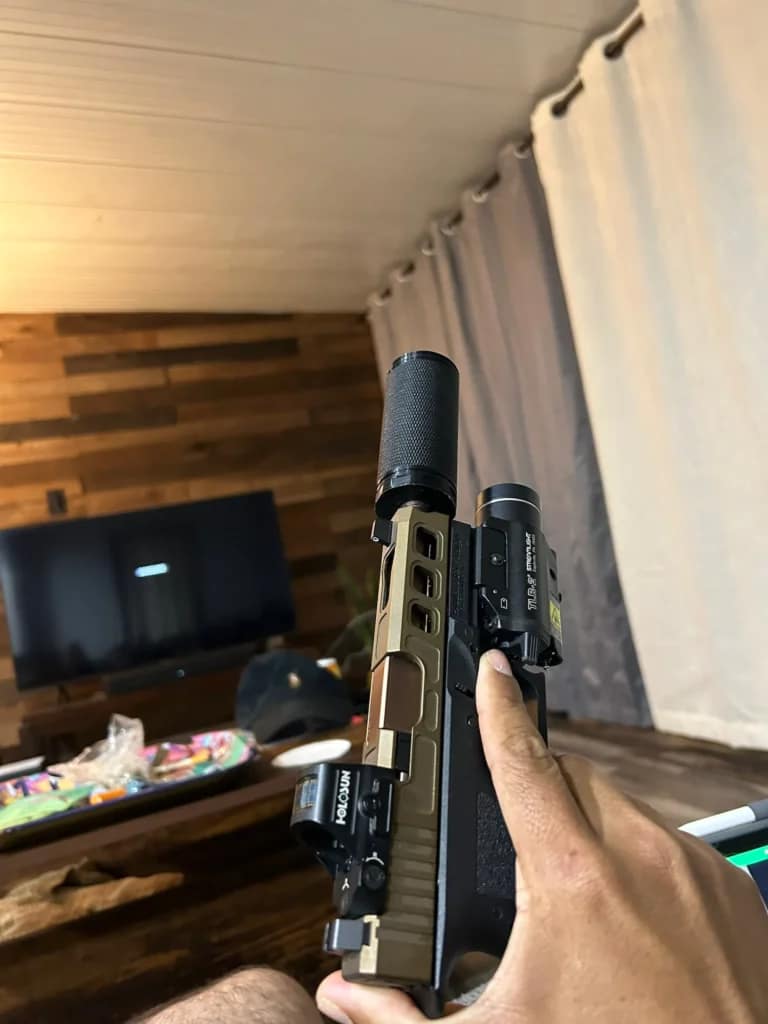 burnt bacon glock faux suppressor