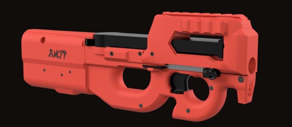red 3d printed p90