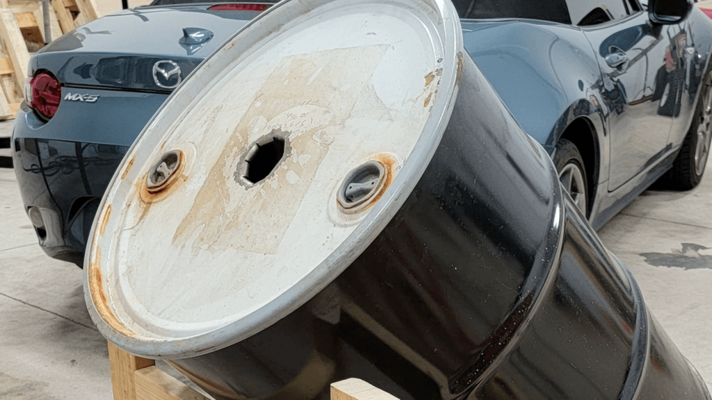 homemade bullet trap drum